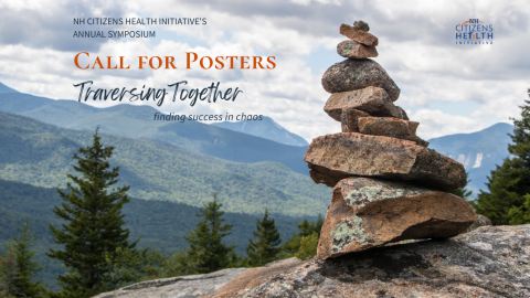 mountain scene with call for poster text